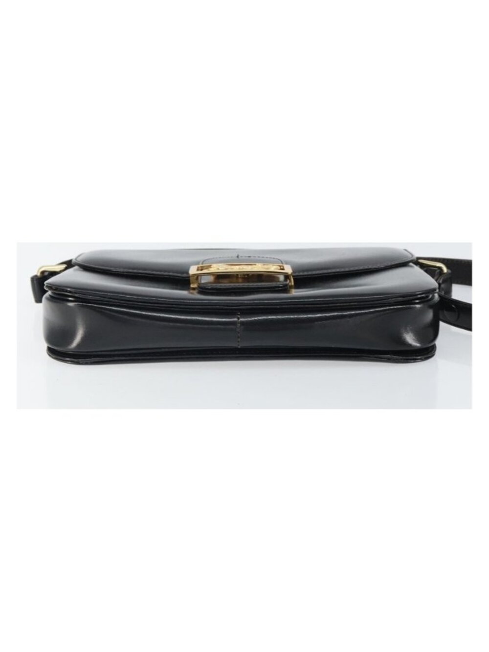 Authentic CELINE Horse Carriage Shoulder Bag Leather Black Gold - Picture 16 of 16